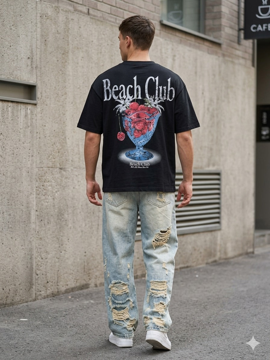 Playera Oversize Beach Club – Vibra Relax & Summer Style