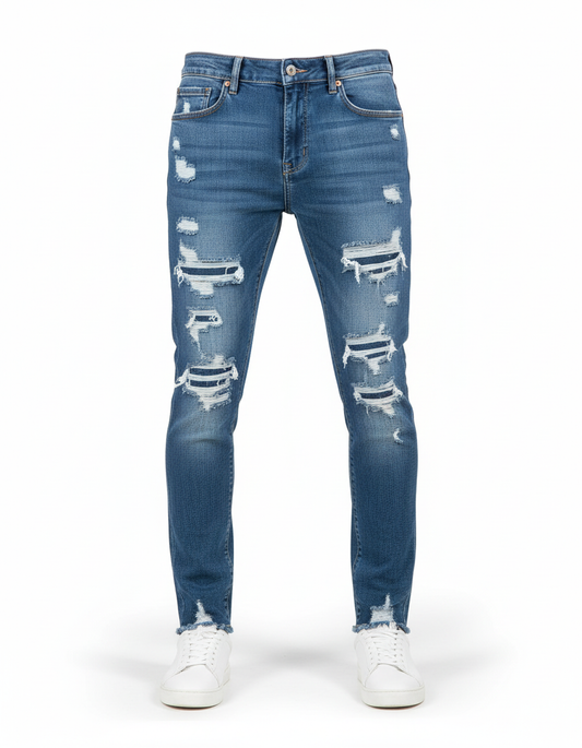 PANTALON ROTO CORTE SLIM FIT C108