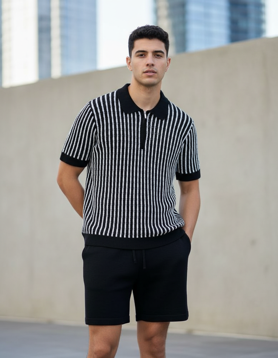 Conjunto Porto Rayado DB – Estilo Fresco y Sofisticado