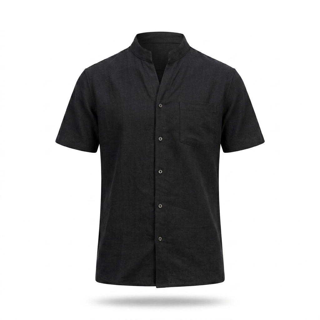 CAMISA DE LINO CUELLO MAO DB – Sofisticación Natural