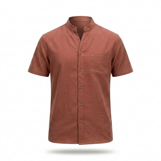 CAMISA DE LINO CUELLO MAO DB – Sofisticación Natural