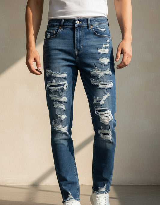 PANTALON ROTO CORTE SLIM FIT C108