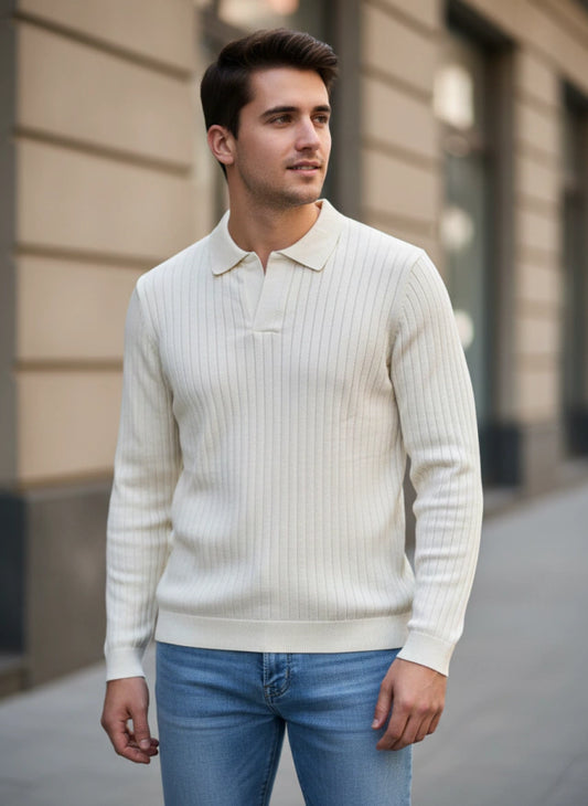 PLAYERA POLO LINEAS ML