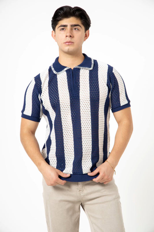 POLO DB CON CIERRE Y DISEÑO EN CUELLO