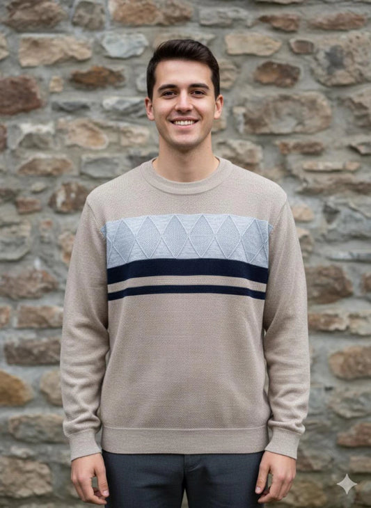 SUÉTER DB ROMBOS TRICOLOR - ESTILO SOFISTICADO Y COMODIDAD PREMIUM