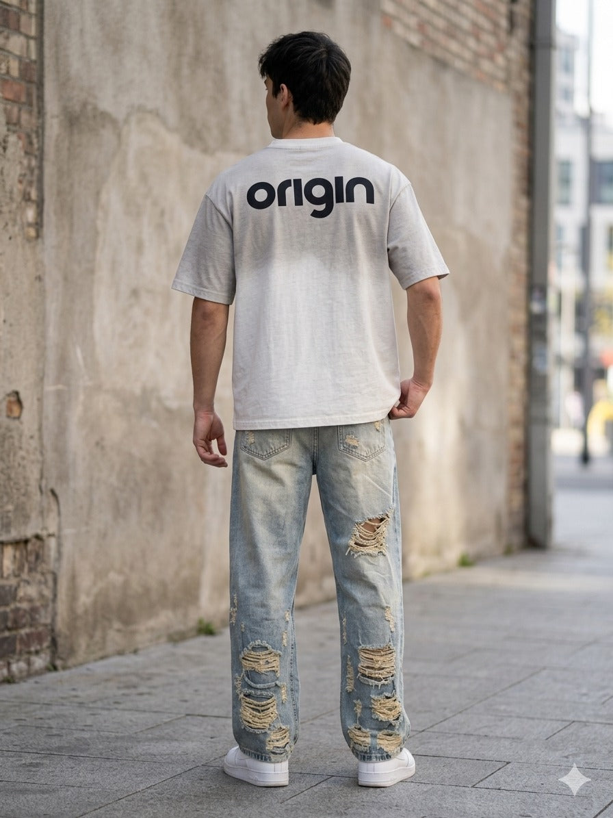 Playera Oversize Origin con Cadena – Street Style Premium