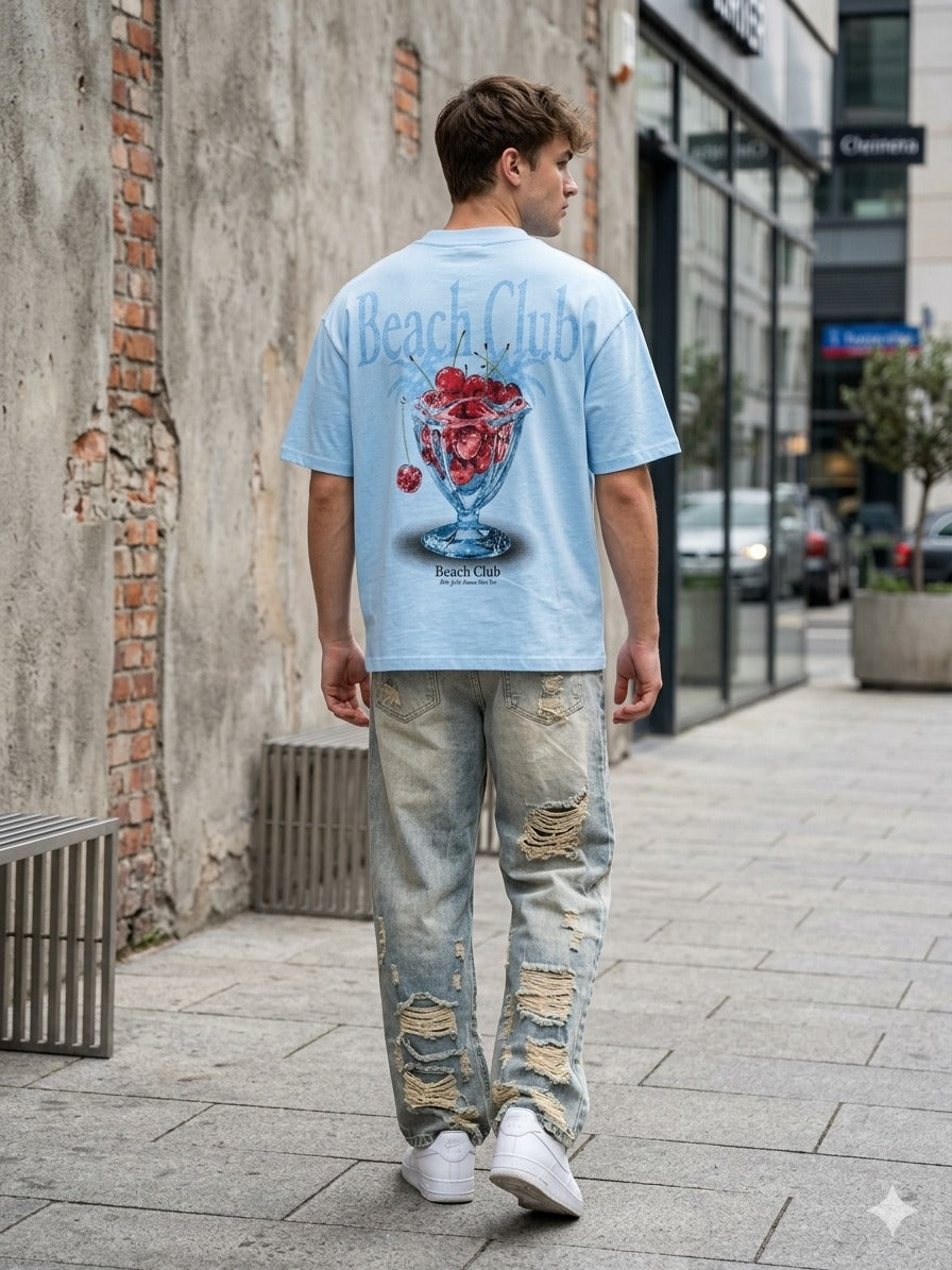Playera Oversize Beach Club – Vibra Relax & Summer Style