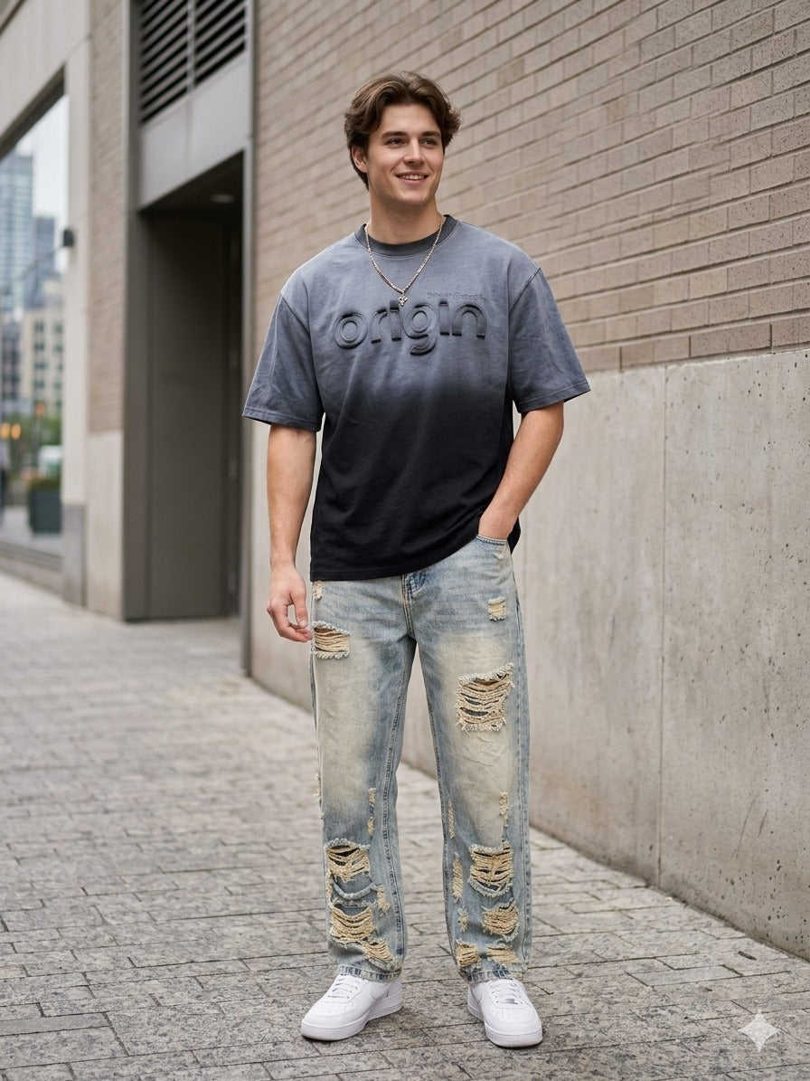 Playera Oversize Origin con Cadena – Street Style Premium