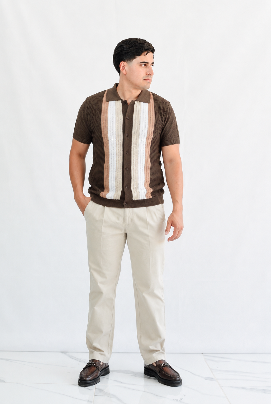 Camisa de Tejido Amalfi DB – Elegancia Texturizada Premium