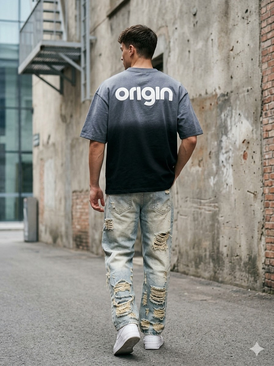 Playera Oversize Origin con Cadena – Street Style Premium