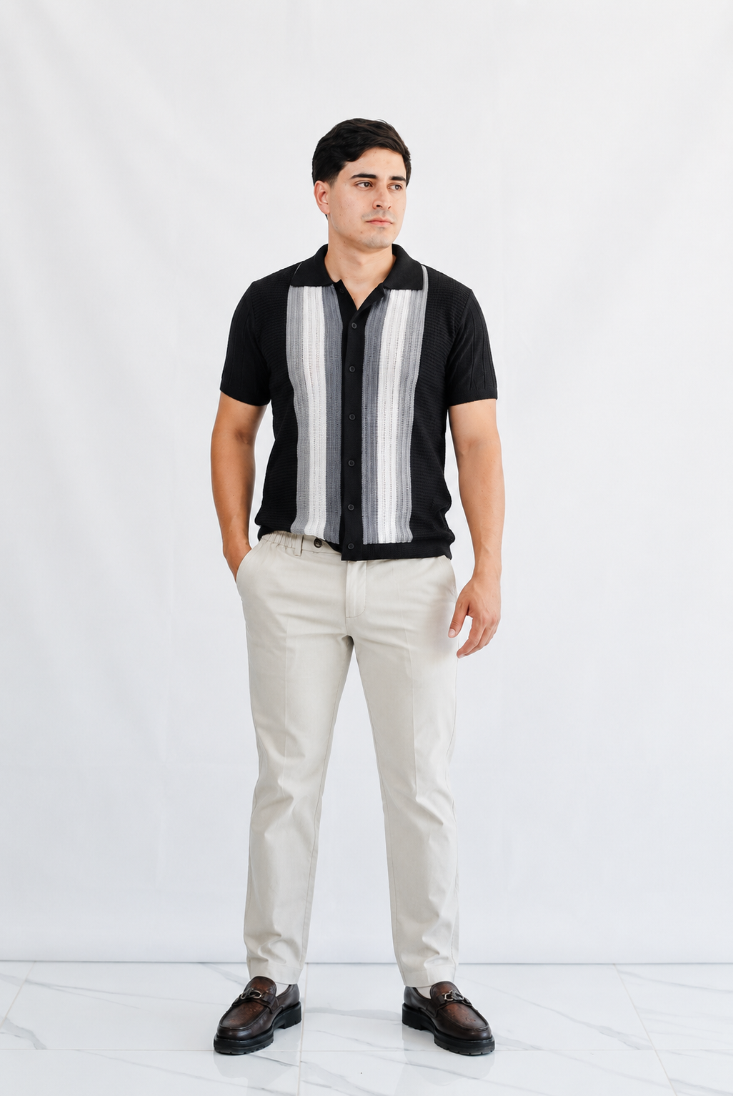 Camisa de Tejido Amalfi DB – Elegancia Texturizada Premium