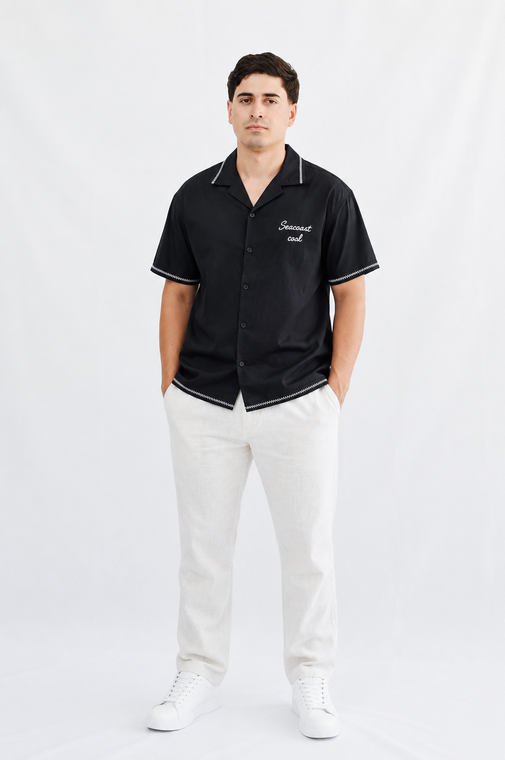 Camisa Seacoast Coal – Elegancia Costera