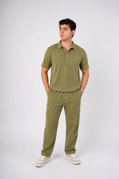 CONJUNTO DE LINO CUELLO POLO DB – Estilo Fresco y Sofisticado
