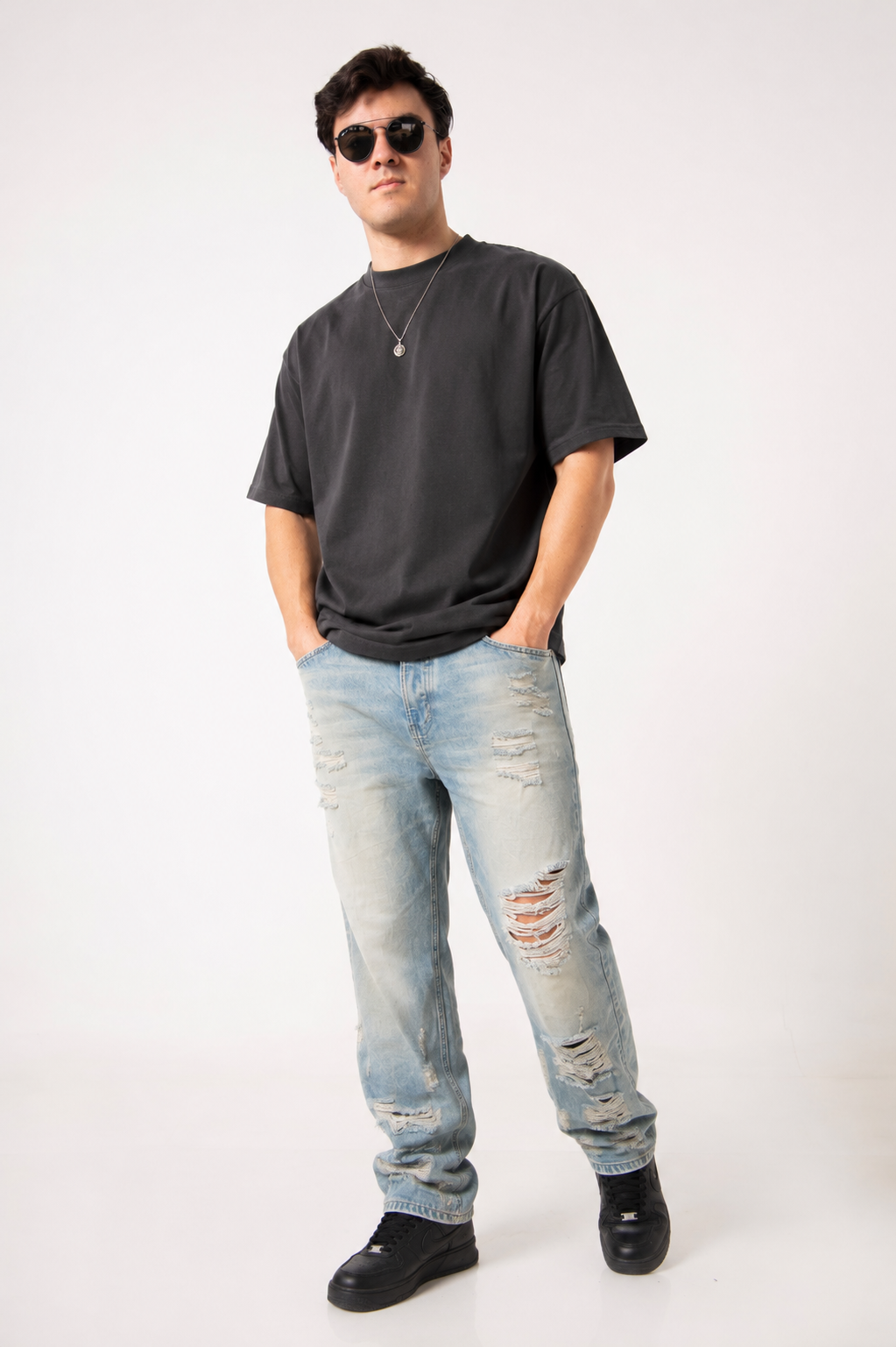 Pantalón Acid Wash de Mezclilla Rígida Premium