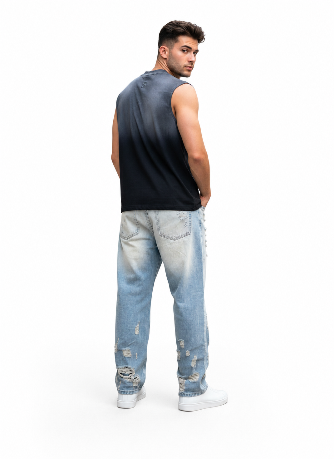 Pantalón Acid Wash de Mezclilla Rígida Premium