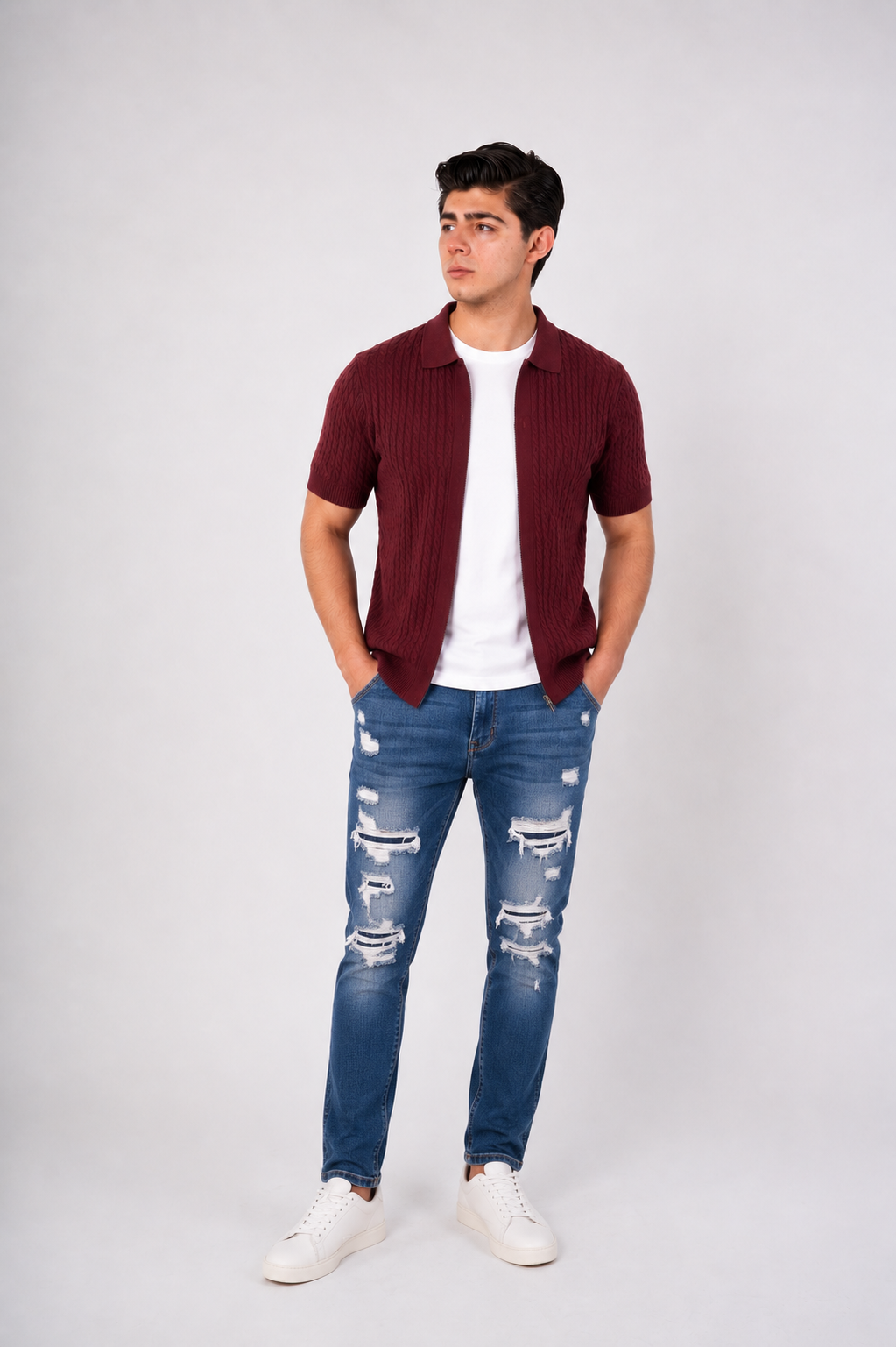 PANTALON ROTO CORTE SLIM FIT C108
