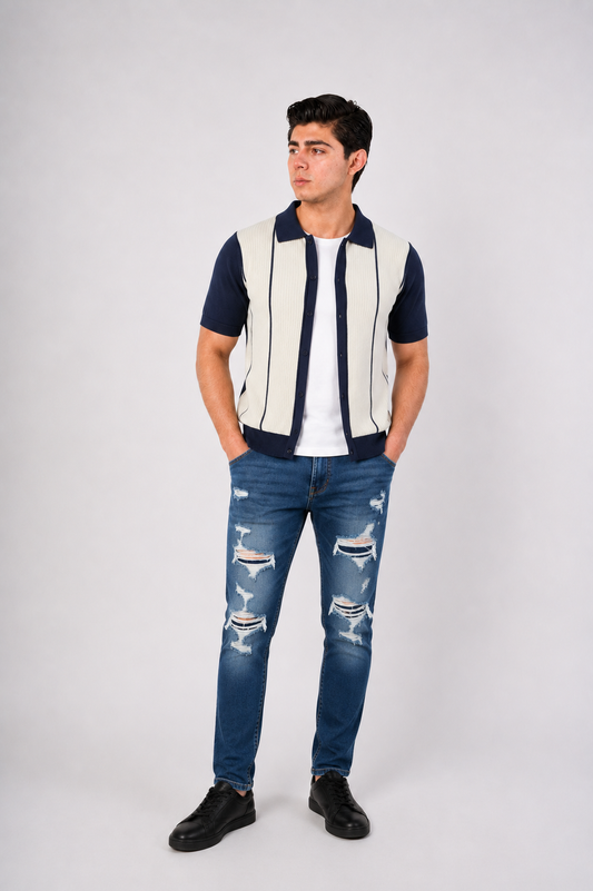 PANTALON ROTO CORTE SLIM FIT C129