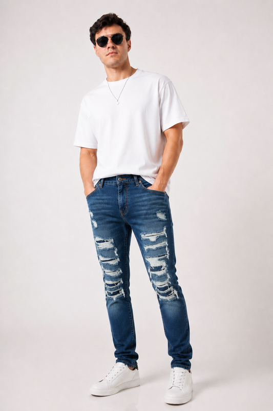 PANTALON ROTO CORTE SLIM FIT C110