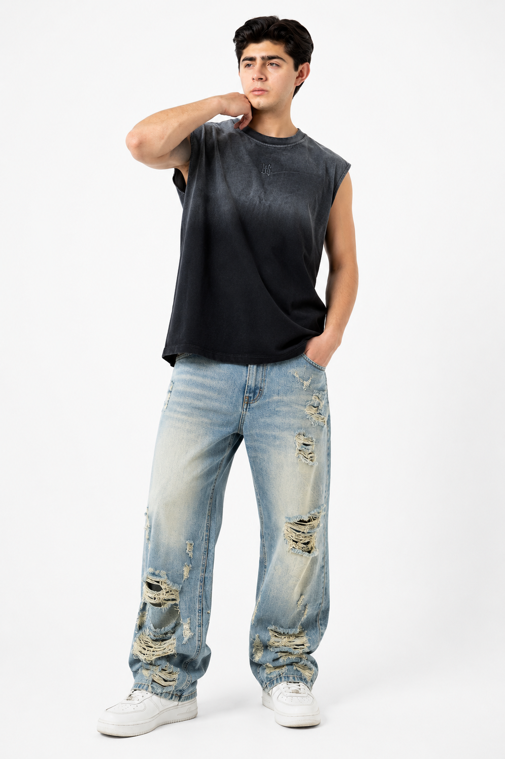 Playera Sin Mangas Efecto Aerosol – Estilo Urbano Premium