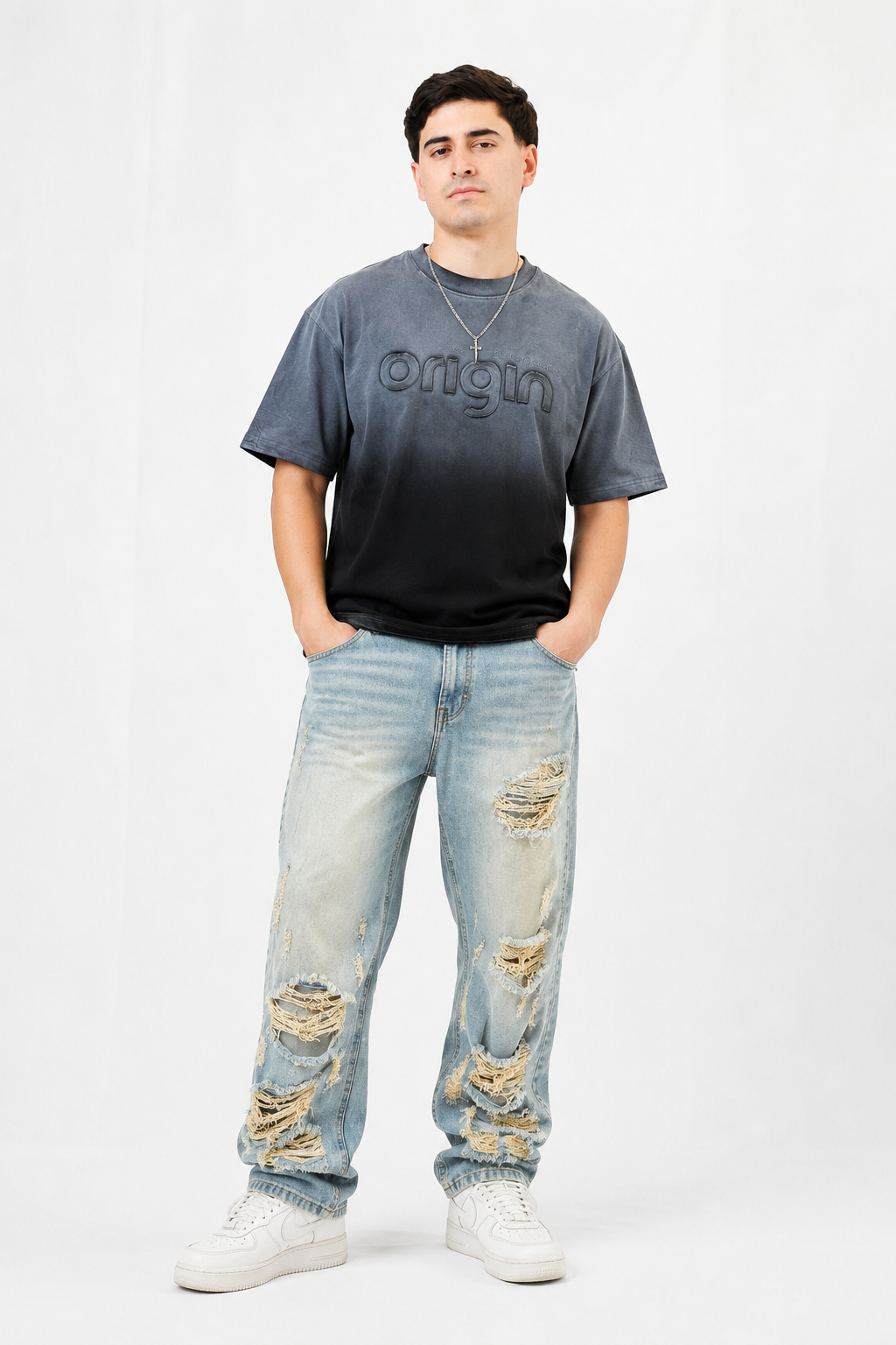 Playera Oversize Origin con Cadena – Street Style Premium