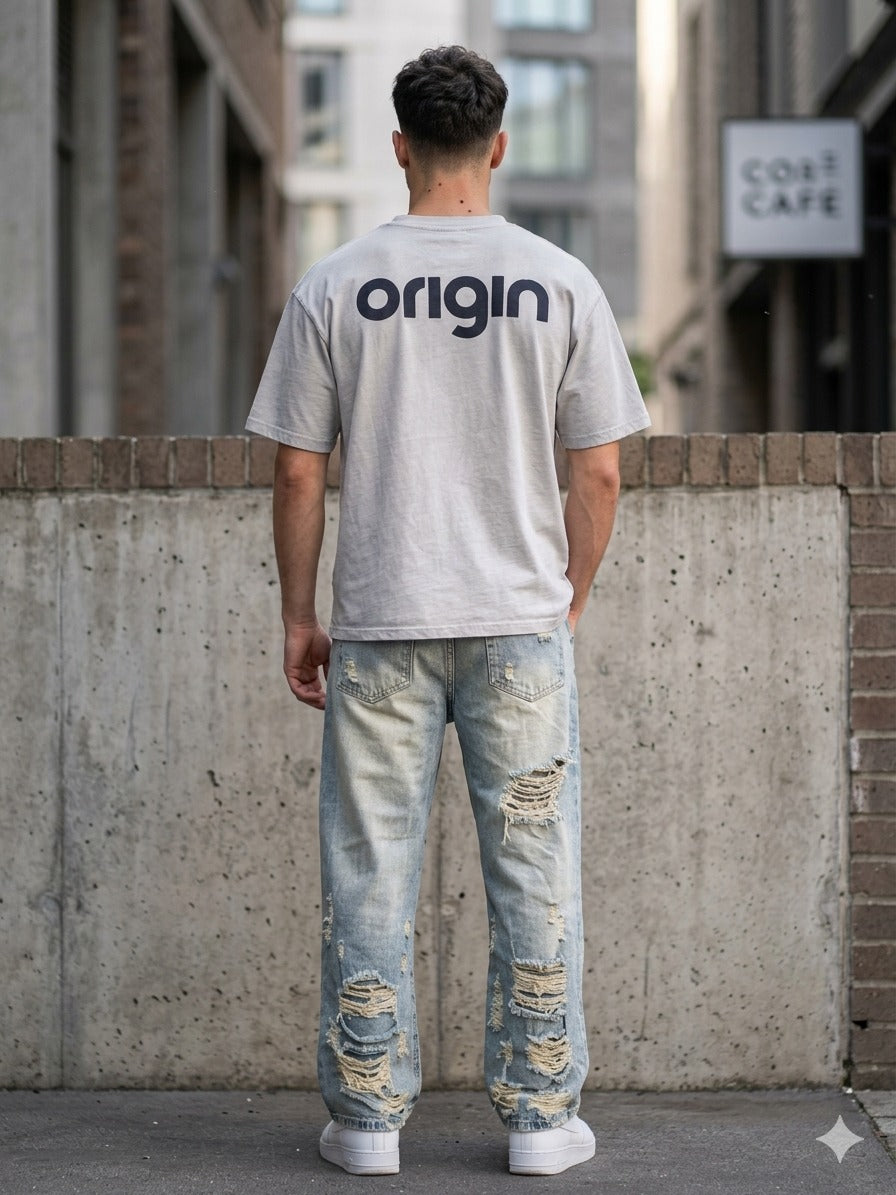 Playera Oversize Origin con Cadena – Street Style Premium