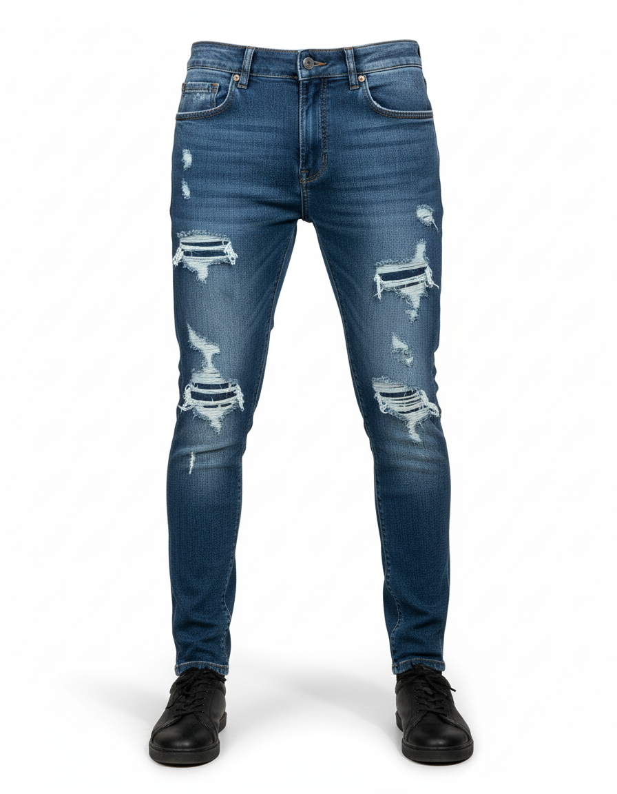PANTALON ROTO CORTE SLIM FIT C129