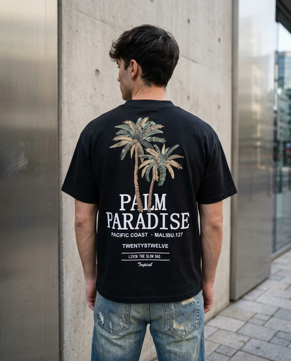 Playera Palm Paradise Oversize – Summer Vibes Edition