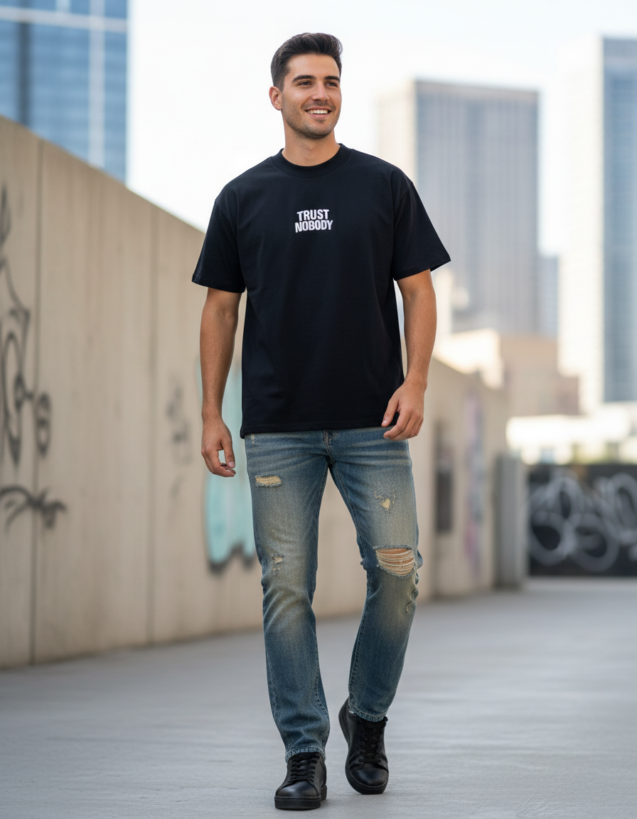 PLAYERA OVERSIZE TRUST NOBODY
