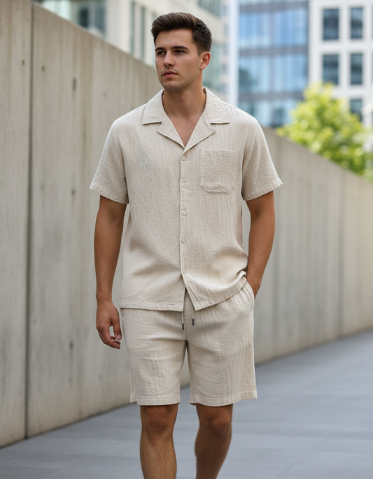 CONJUNTO DE LINO CAMISA Y SHORT