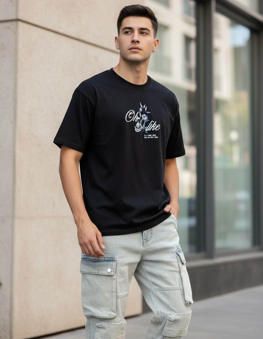 Playera “Oh, I Like” Oversize – Estilo Relajado con Actitud