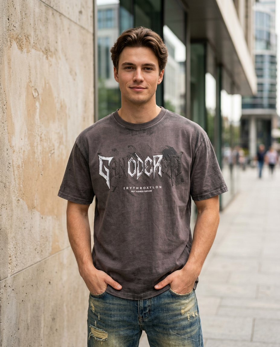 Playera Ganoderma Oversize – Estilo Natural & Streetwear
