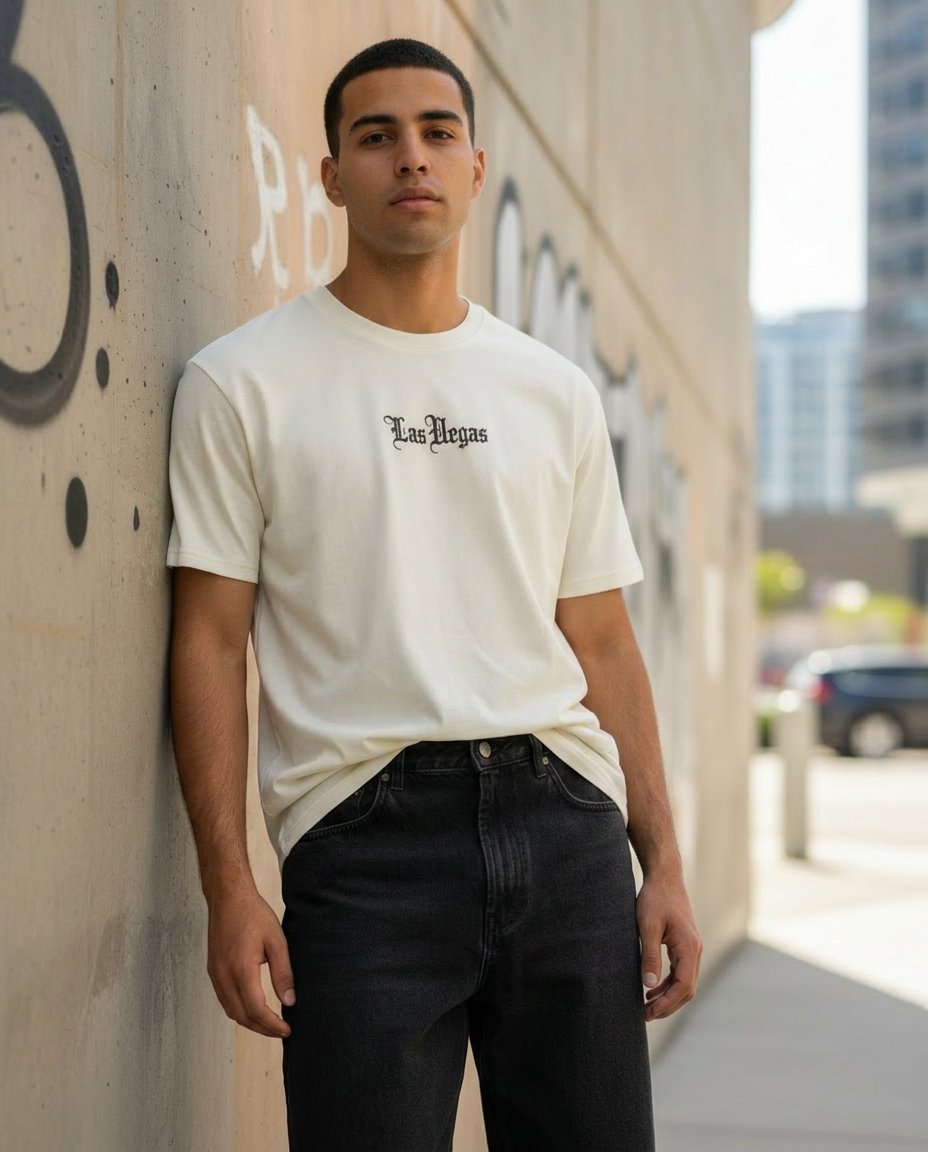 Playera Oversize “Las Vegas” – Estilo Urbano con Actitud Nocturna