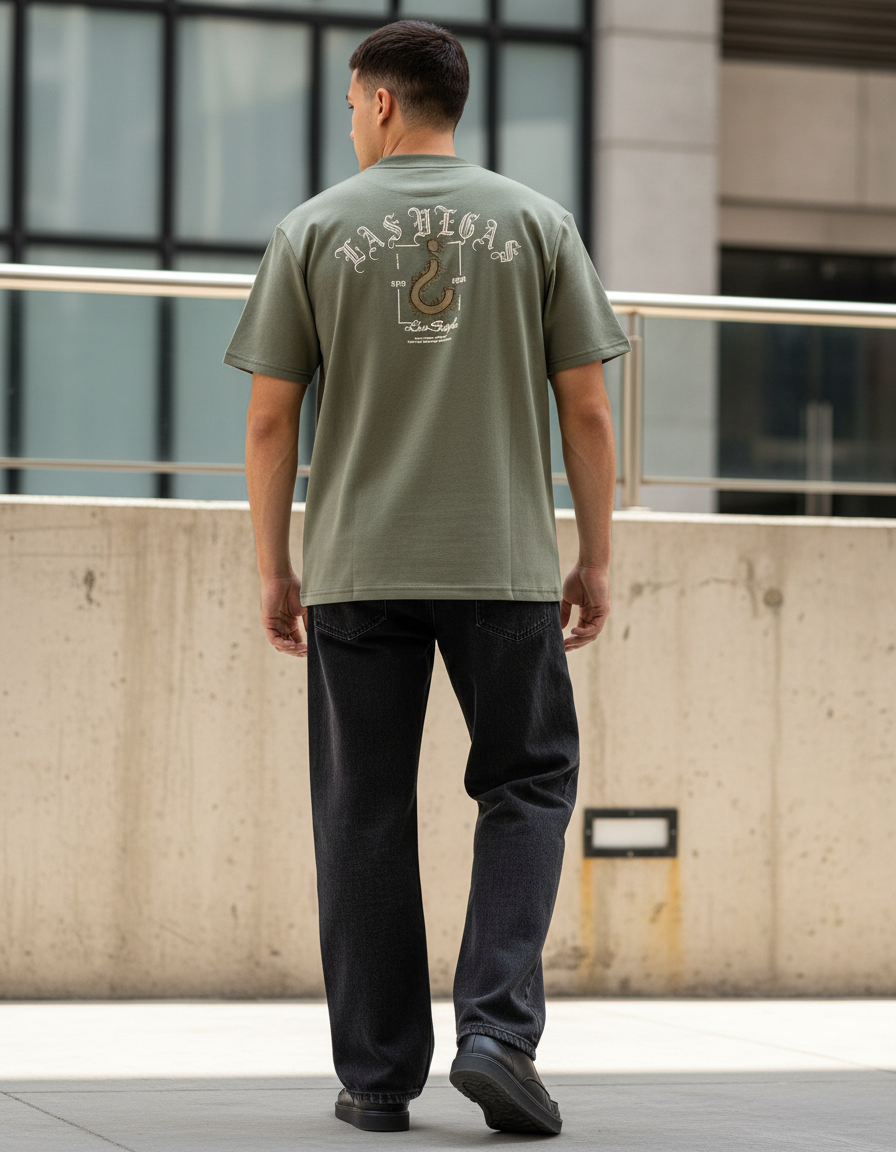 Playera Oversize “Las Vegas” – Estilo Urbano con Actitud Nocturna