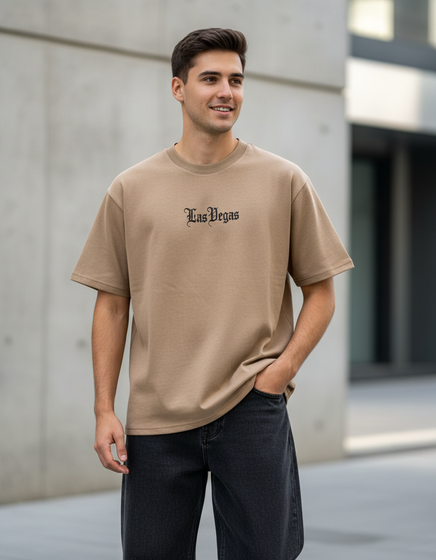Playera Oversize “Las Vegas” – Estilo Urbano con Actitud Nocturna