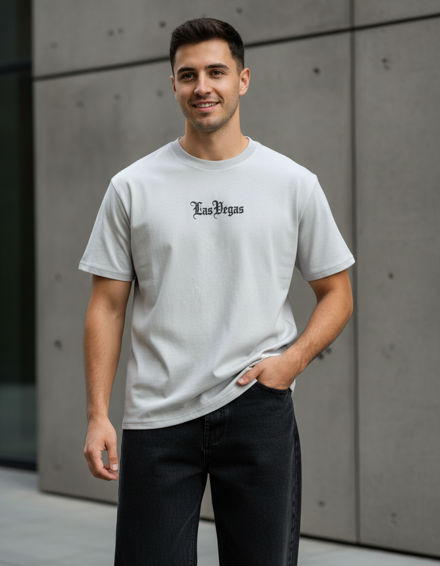Playera Oversize “Las Vegas” – Estilo Urbano con Actitud Nocturna