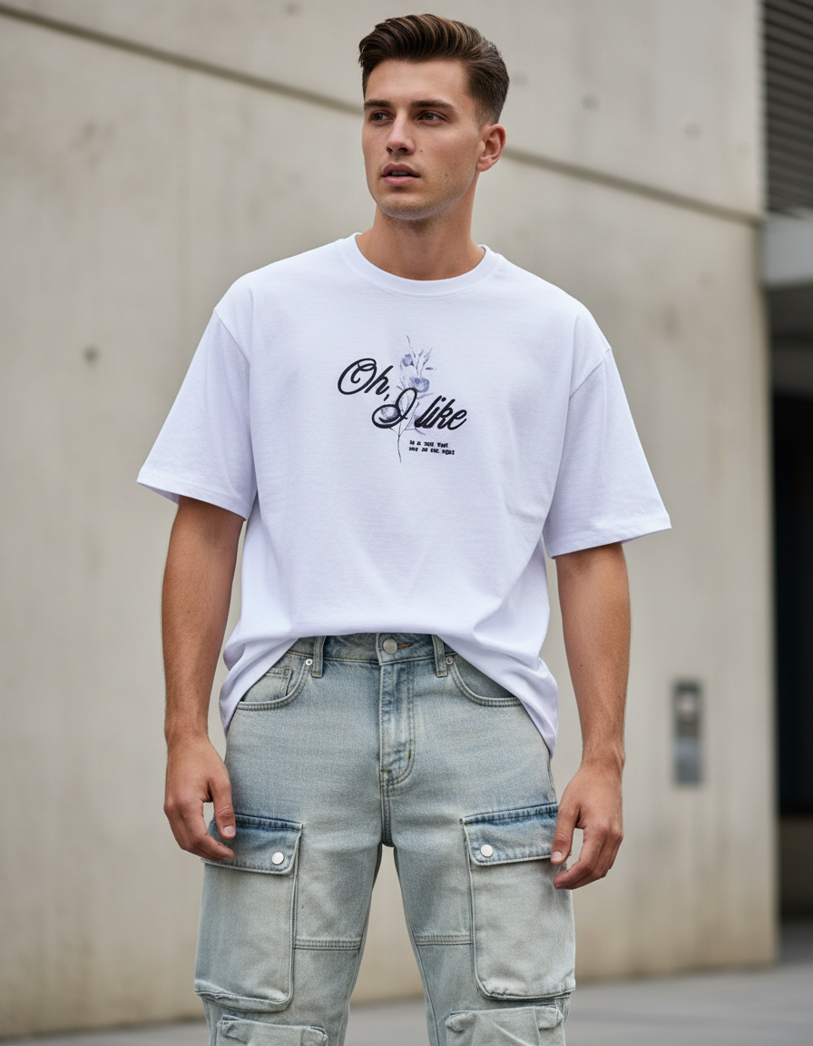 Playera “Oh, I Like” Oversize – Estilo Relajado con Actitud