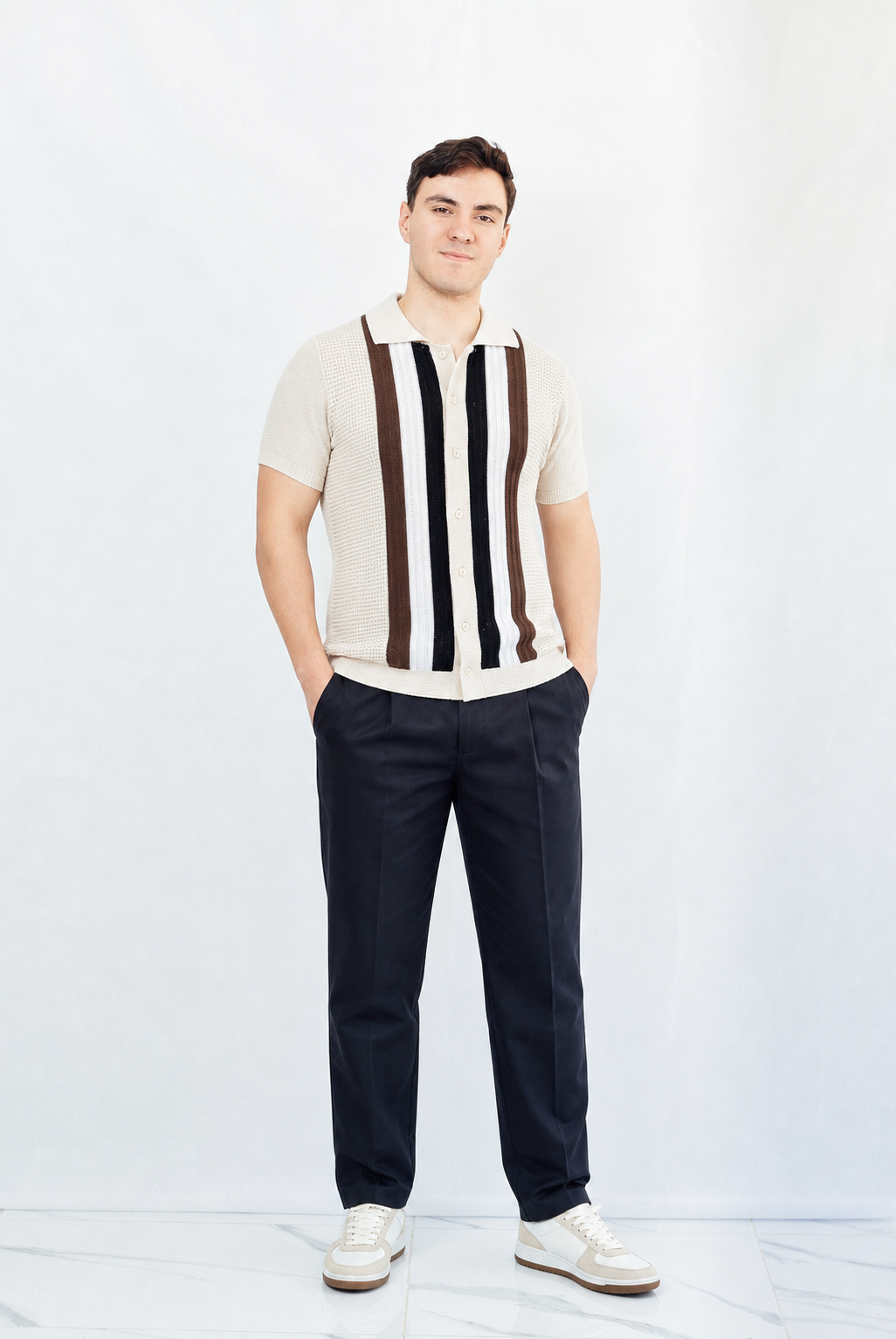 Camisa de Tejido Amalfi DB – Elegancia Texturizada Premium
