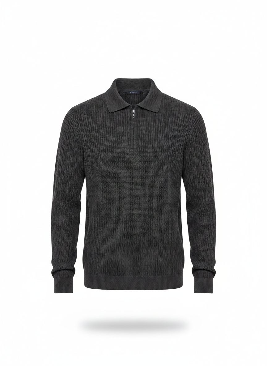 SUETER CUELLO POLO CON CIERRE