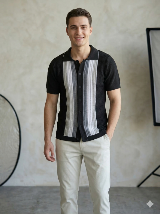 Camisa de Tejido Amalfi DB – Elegancia Texturizada Premium