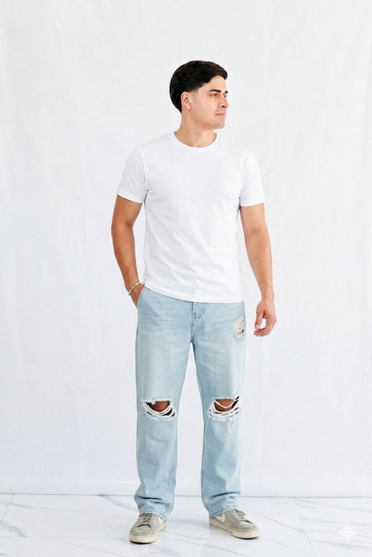 PANTALÓN BAGGY CLARO ROTO