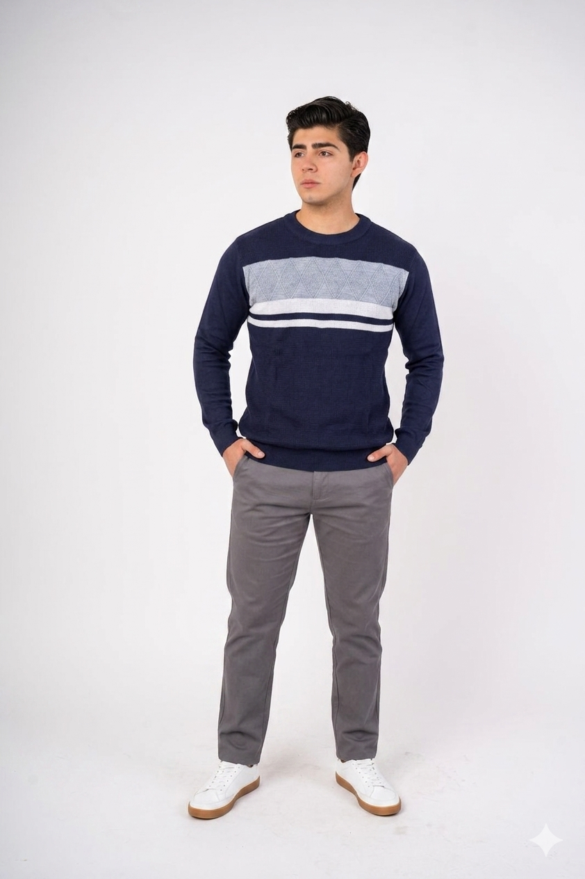 SUÉTER DB ROMBOS TRICOLOR - ESTILO SOFISTICADO Y COMODIDAD PREMIUM