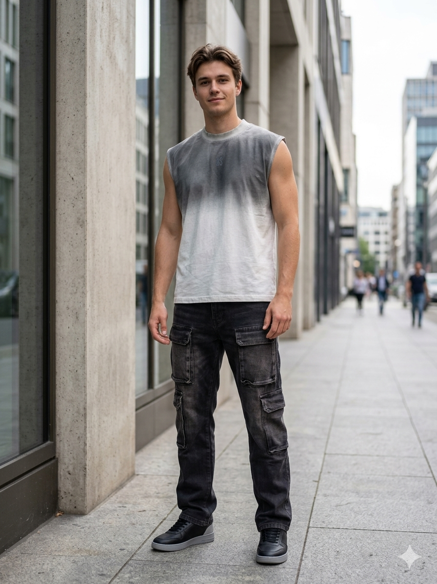 Playera Sin Mangas Efecto Aerosol – Estilo Urbano Premium