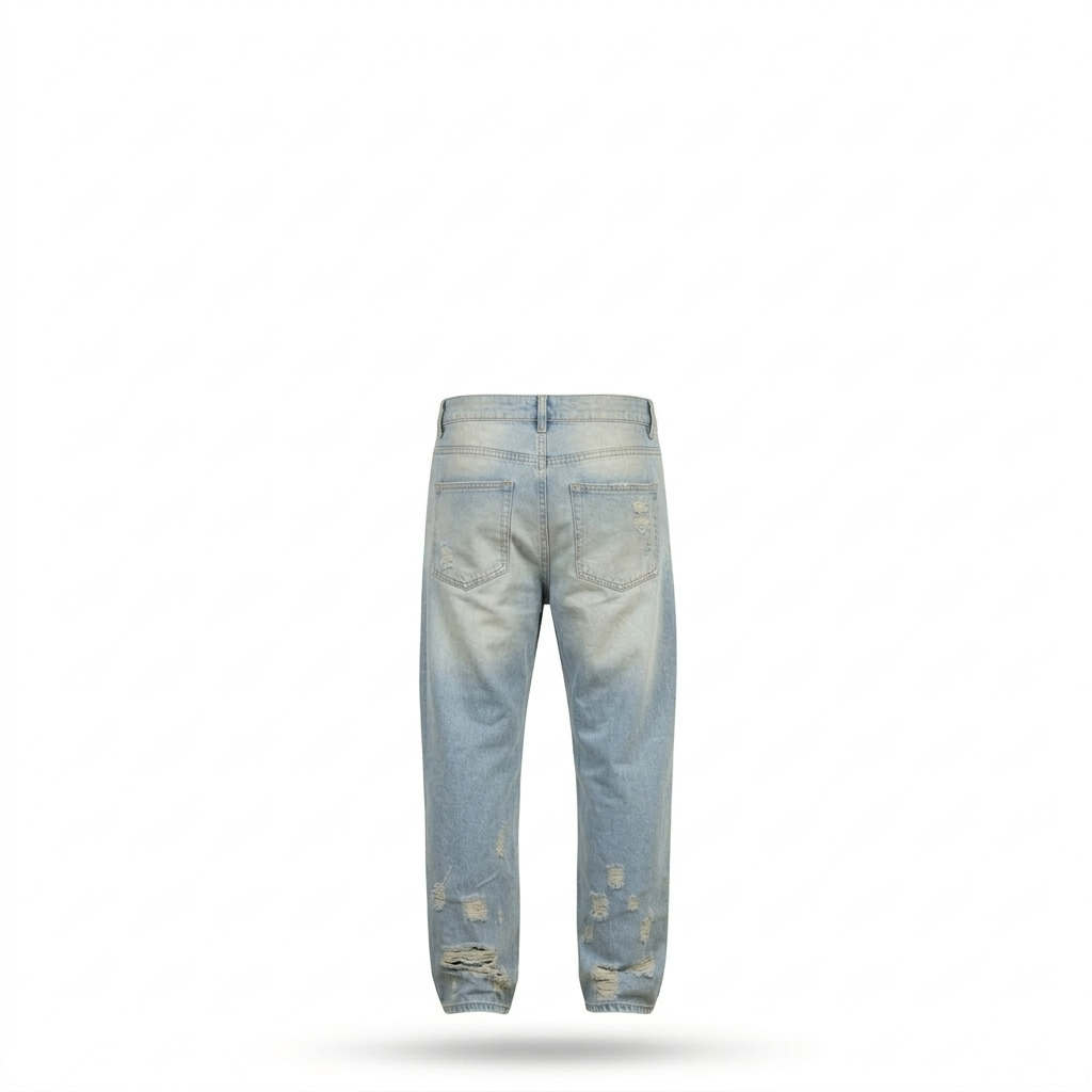 Pantalón Acid Wash de Mezclilla Rígida Premium