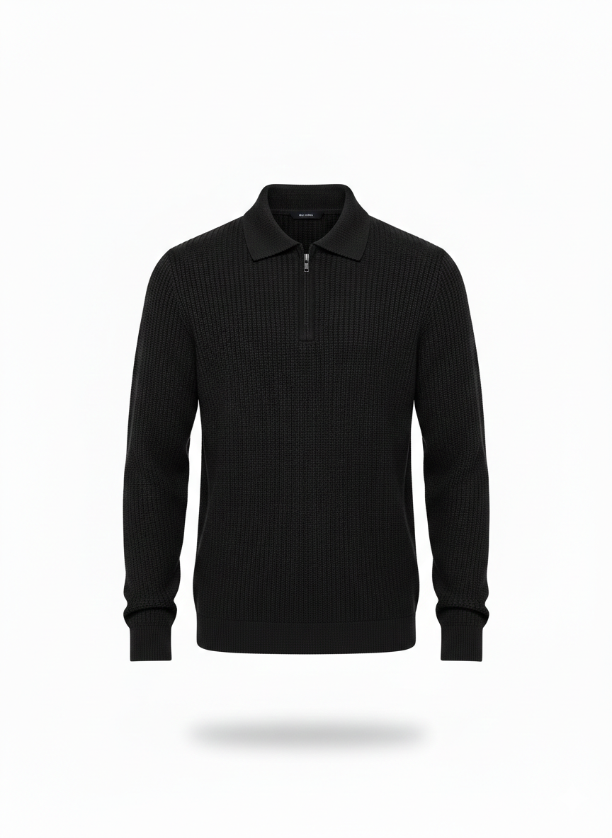 SUETER CUELLO POLO CON CIERRE