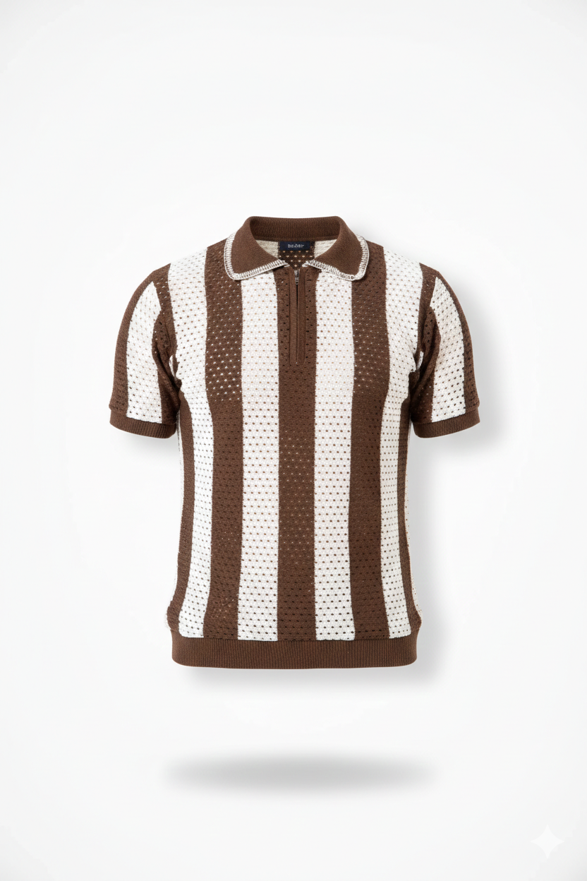POLO DB CON CIERRE Y DISEÑO EN CUELLO