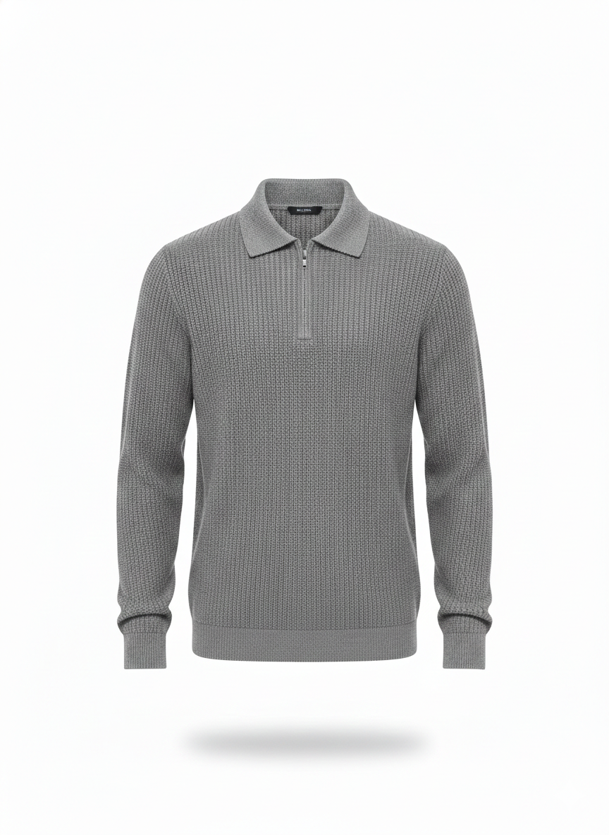 SUETER CUELLO POLO CON CIERRE