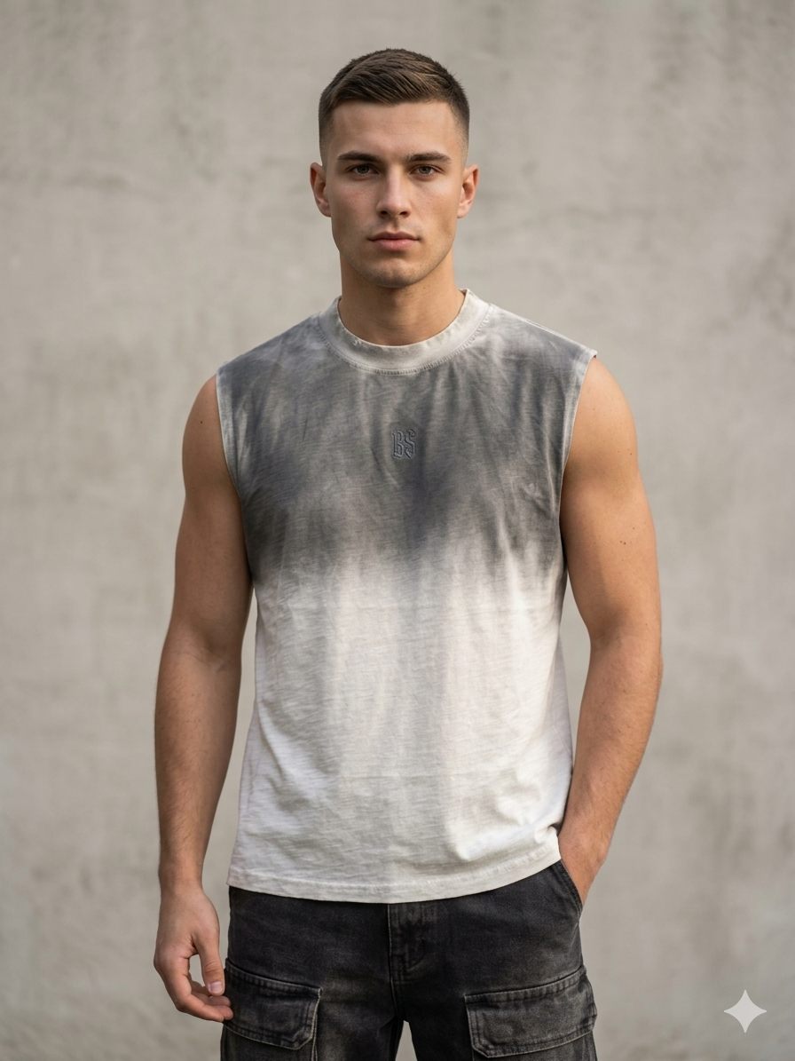 Playera Sin Mangas Efecto Aerosol – Estilo Urbano Premium