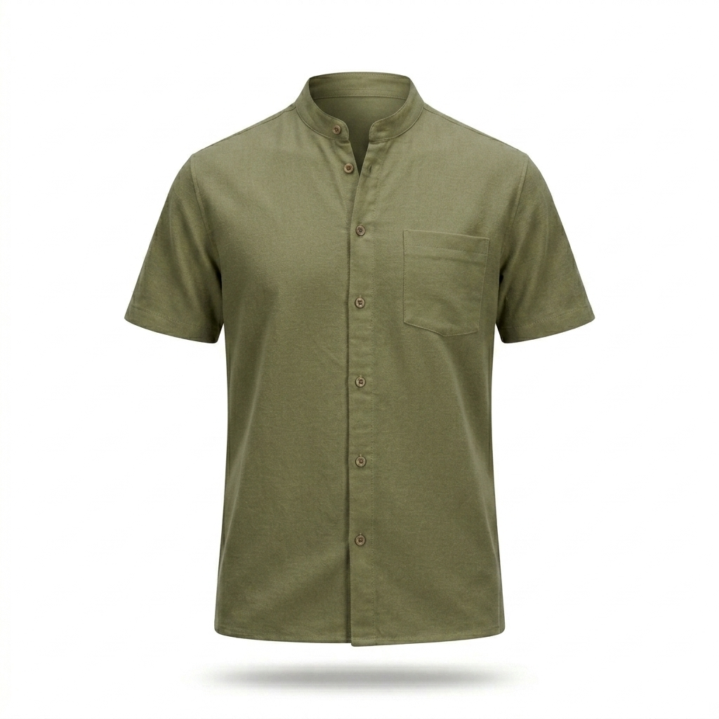 CAMISA DE LINO CUELLO MAO DB – Sofisticación Natural