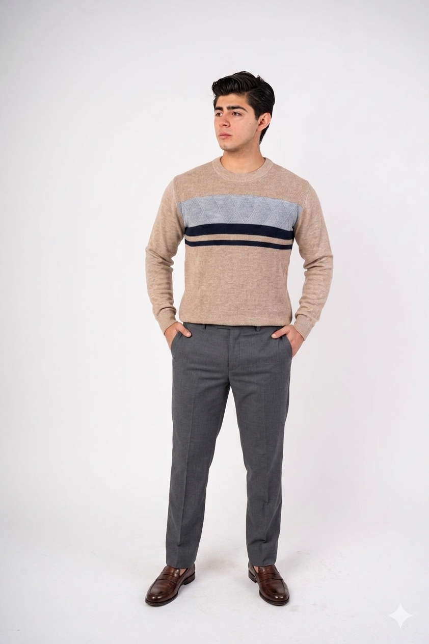 SUÉTER DB ROMBOS TRICOLOR - ESTILO SOFISTICADO Y COMODIDAD PREMIUM