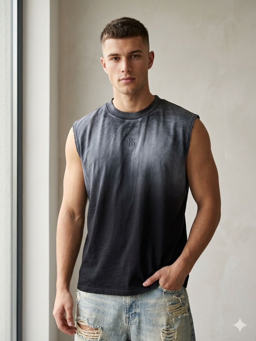 Playera Sin Mangas Efecto Aerosol – Estilo Urbano Premium